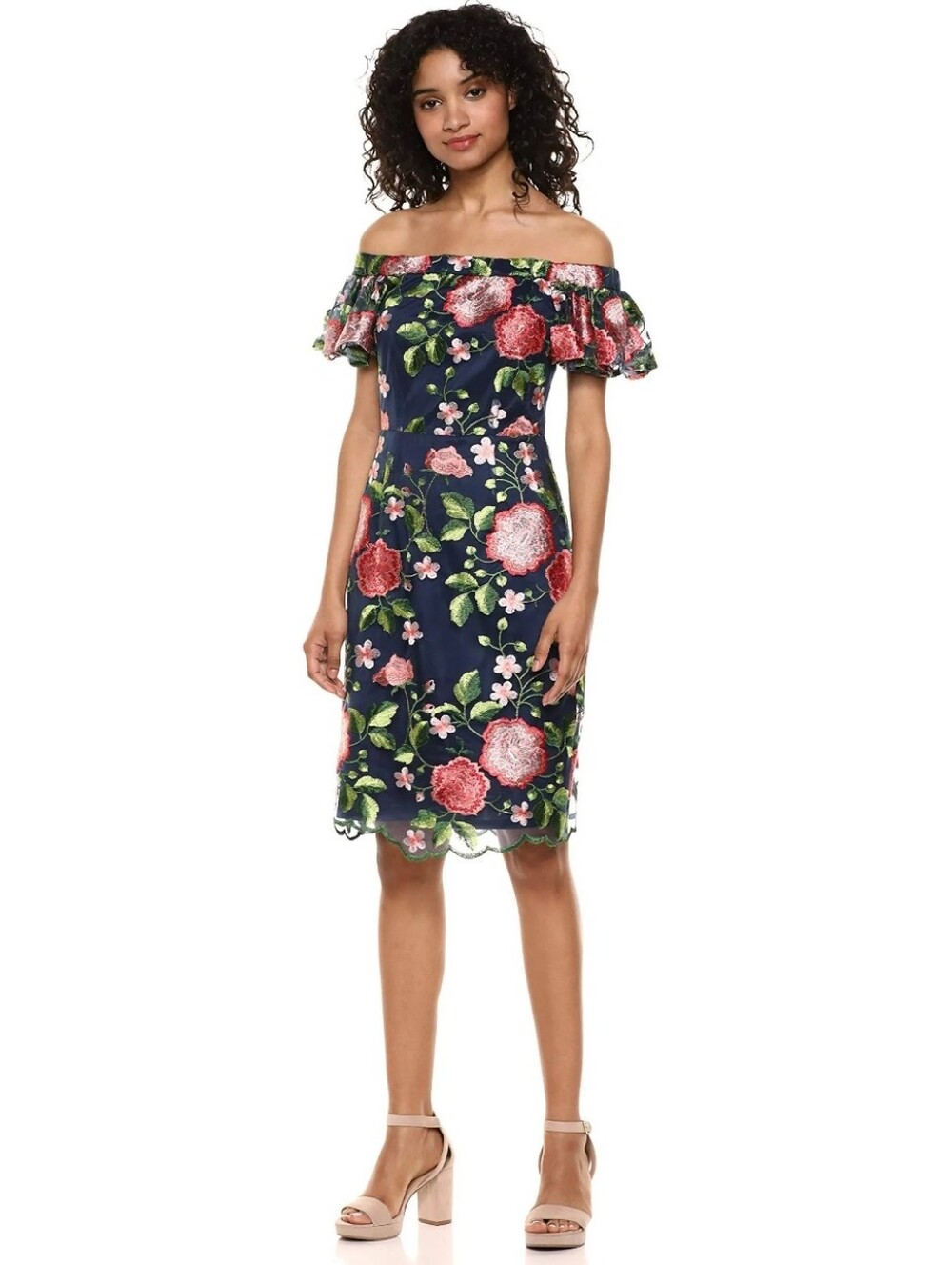 trina trina turk refreshing off the shoulder embroidered floral dress size 4
